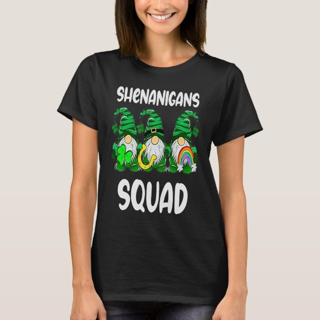 T-shirt Shenanigans Squad Gnomes St Patrick's Day Men Wome (Devant)