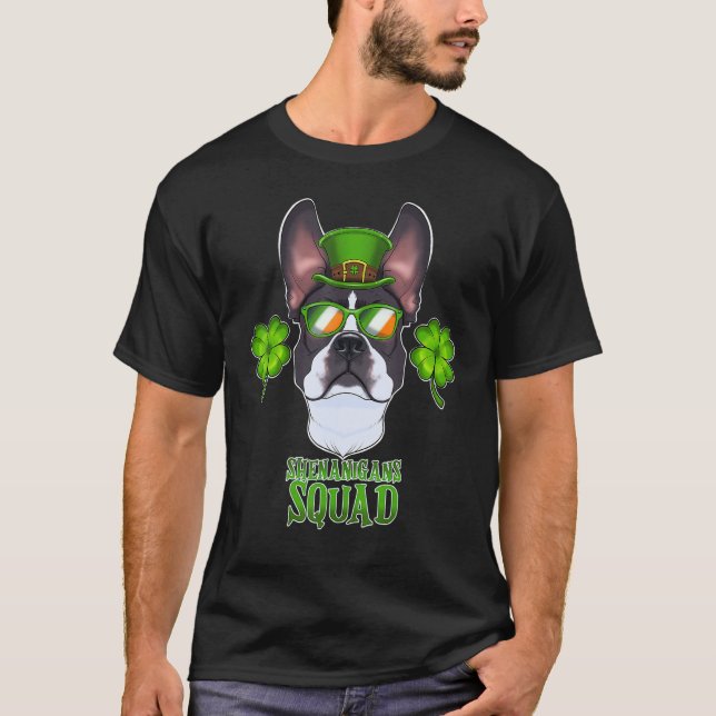 T-shirt Shenanigans Squad I St Patricks Day Boston Terrier (Devant)