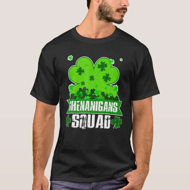 T-shirt Shenanigans Squad Jour de la Saint Patrick Shamroc (Devant)