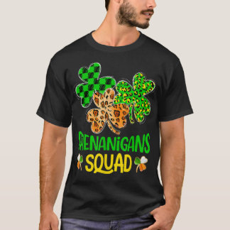 T-shirt Shenanigans Squad Shamrock irlandais Plaid St patr