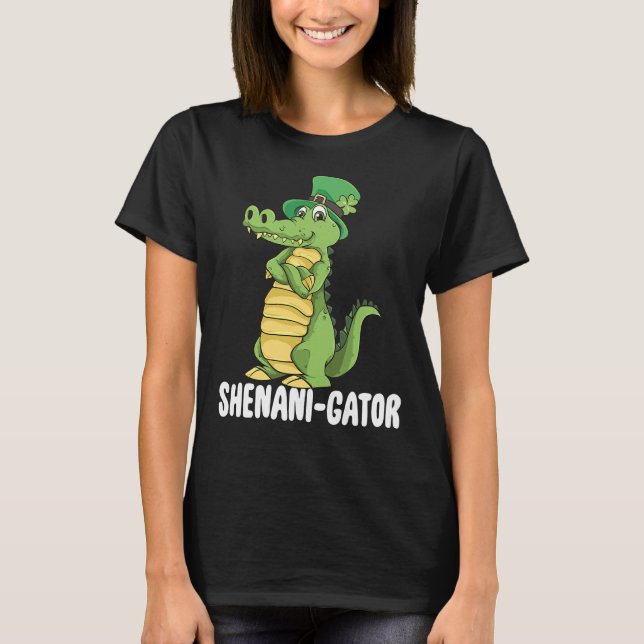 T-shirt Shenanigator Saint Patrick Day Alligator irlandais (Devant)