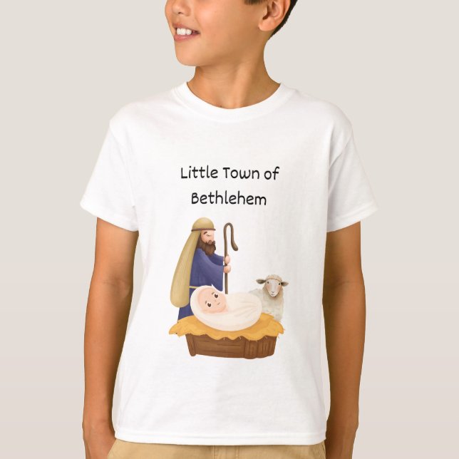 T-shirt Shepherd visit baby Jesus (Devant)