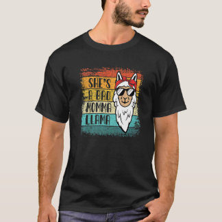 T-shirt She's a Bad Momma Llama For Women Animal Retro