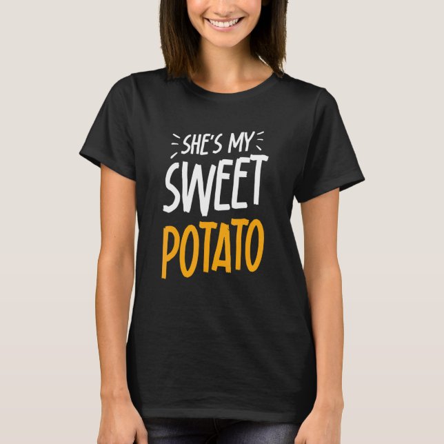 T-shirt She's My Sweet Potato I YAM Couple's Matching Than (Devant)
