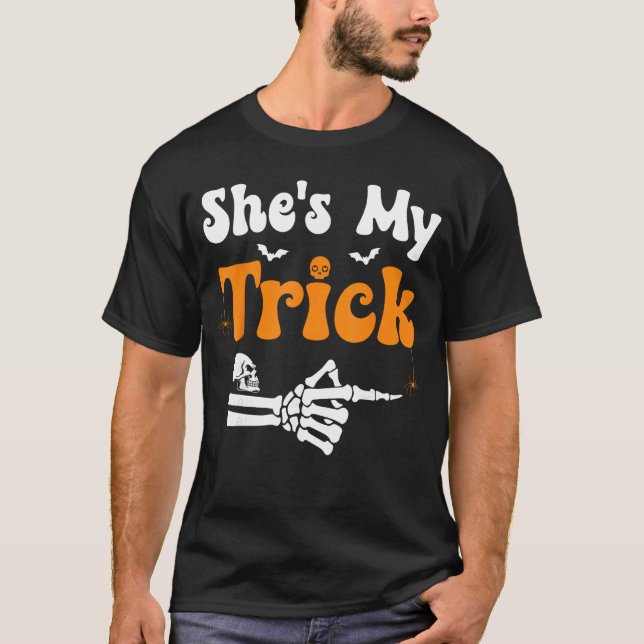 T-shirt Shes Myrick Skeleton Couples Matching Halloween Co (Devant)