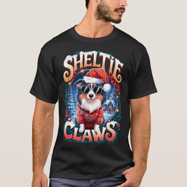 T-shirt Shetland Sheepdog Owner Costume Sheltie Claws Chri (Devant)