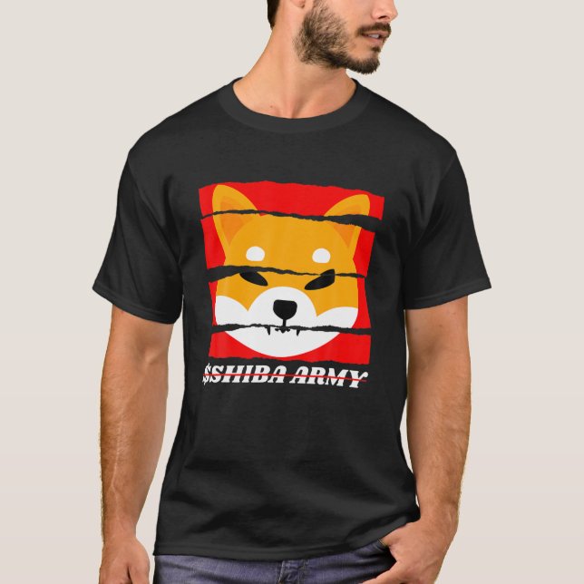 T-shirt $SHIB ARMY À La Lune Shiba Inu Coin Cryptocurren (Devant)