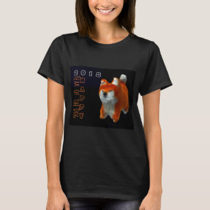 T-shirt Shiba Chiot 3D Art numérique Chien Année 2018 Femm