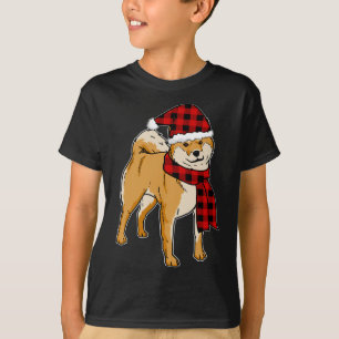 T-shirt Shiba Inu Buffalo Plaid Japon Amoureux des chiens