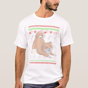 T-shirt Shiba Inu Chien Père Noël Moche Motif de Noël X