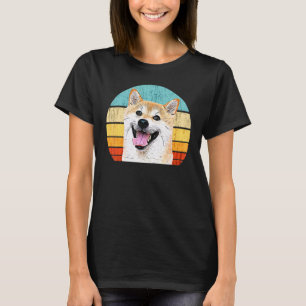 T-shirt Shiba Inu Chien - Vintage Retro Sunset Shiba Inu P
