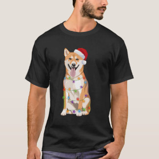 T-shirt Shiba Inu illuminations de Noël Amoureux des chien
