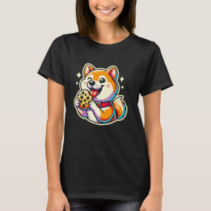 T-shirt Shiba Inu Manger Cookie Cute Amoureux de les chien