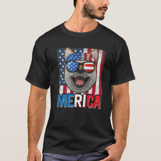 T-shirt Shiba Inu Merica 4 juillet Chien American Chiot Pa