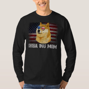 T-shirt Shiba Inu Mom American Shiba Inu Dog Us Drapeau 4e