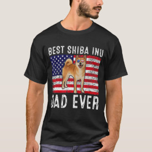 T-shirt Shiba Inu Papa États-Unis Drapeau américain Shiba