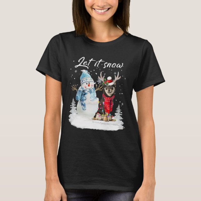 T-shirt Shiba Inu Père Noël Chien Noël Snowman Xmas Pyjama (Devant)