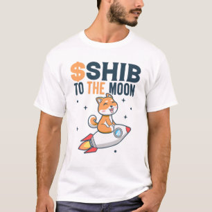 T-shirt Shiba Inu Pièce $Shib À La Lune Drôle Crypto