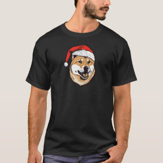 T-shirt Shiba Inu Santa Hat Noël Amoureux de les chiens Ca