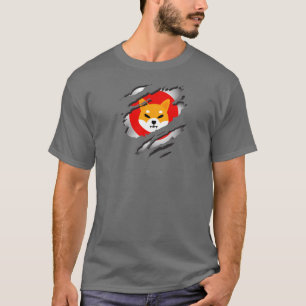 T-shirt Shiba Inu Torn Image avec / Logo Reveal Underneto