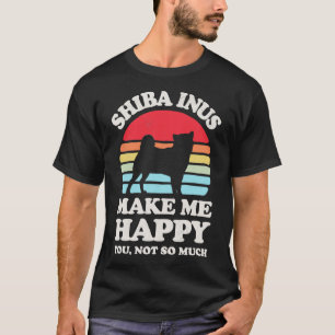 T-shirt Shiba Inus me rendre heureux Sunset Retro pour les
