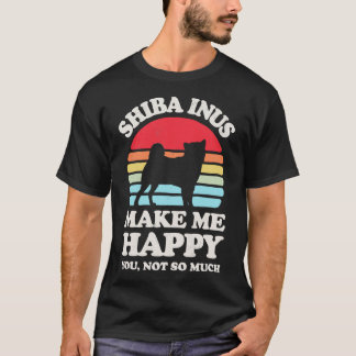 T-shirt Shiba Inus me rendre heureux Sunset Retro pour les