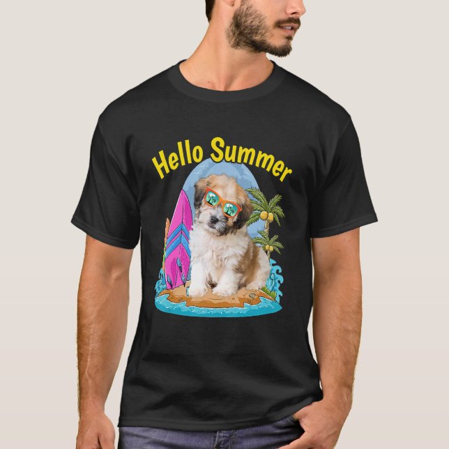 T-shirt Shichon Hello Summer Chien vacances 2022 (Devant)
