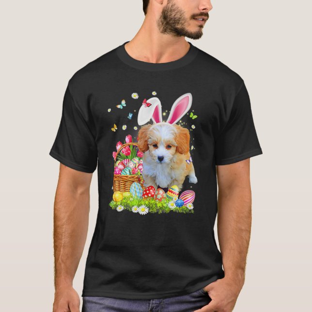T-shirt Shih Poo Dog Ear Easter Eggs Funny Easter Day (Devant)
