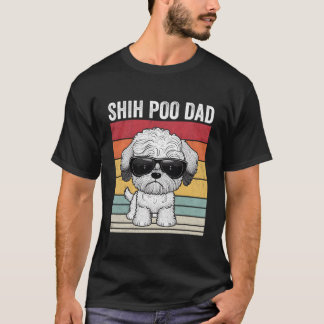 T-shirt Shih Poo Papa Vintage Shih Poo