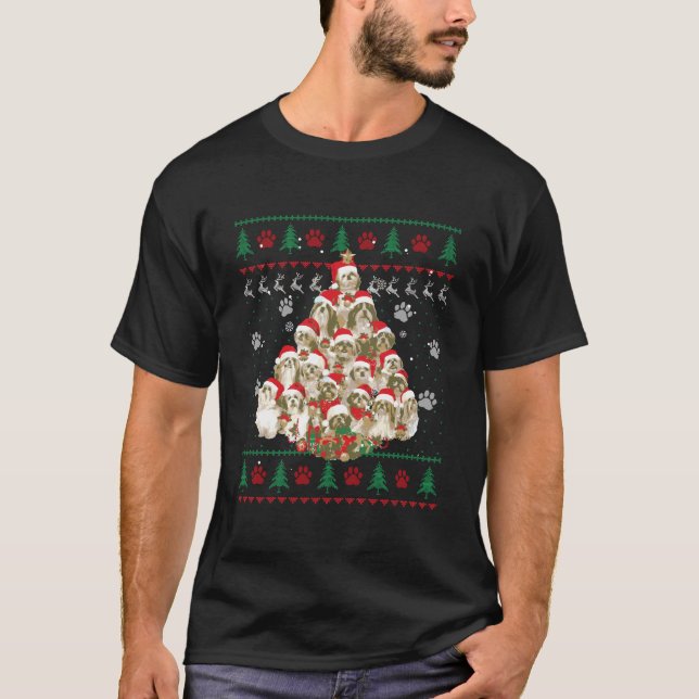 T-shirt Shih Tzu cadeau Amoureux des chiens de Noël Vilain (Devant)