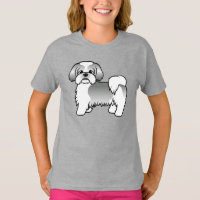 Shih Tzu gris et blanc Chien de dessin animé migno