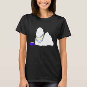 T-shirt Shih Tzu Mardi Gras Chien Silhouette Party V2