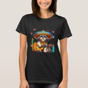T-shirt Shih Tzu Sombrero Guitare Mexicaine Cinco De Mayo 