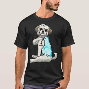 T-shirt Shih Tzu Tattoos I Love Maman Sitting Mother S Day