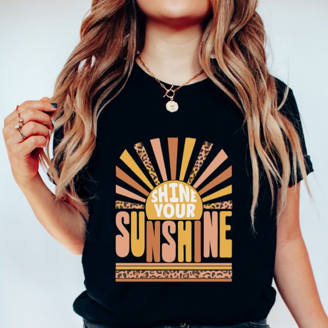 T-shirt Shine Your Sunshine; Retro Positive Summer (Créateur téléchargé)