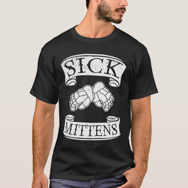 T-shirt Shirsey De Hockey Sick Mittens Avec Arrière-Plan (Devant)