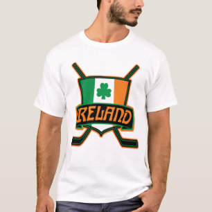 T-shirt Shirsey de hockey sur glace Irlande avec nom et nu