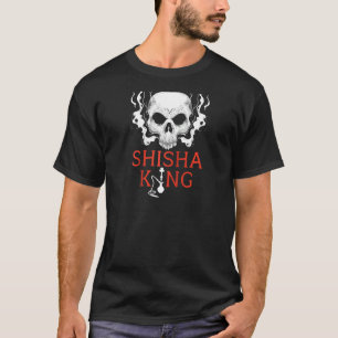 T-shirt Shisha King Skull Smoker Hookah Water Pipe Narghil