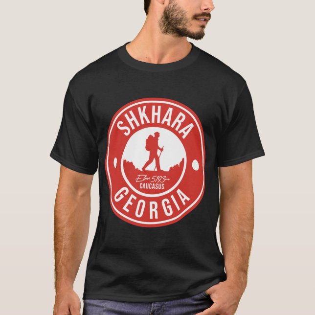 T-shirt Shkhara Georgia Mountain Hiking Camping Oversized (Devant)