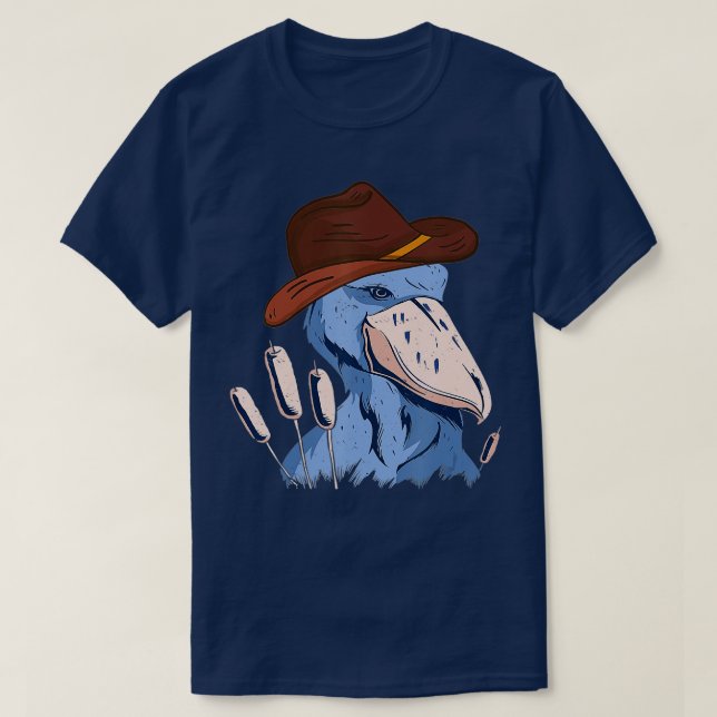 T-shirt Shoebill Bird Cowboy Casquette de cigognes africai (Design devant)