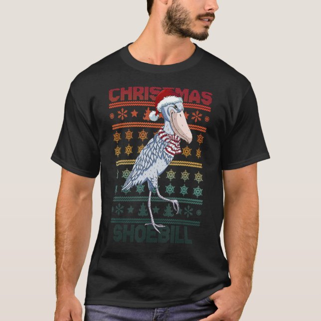 T-shirt Shoebill Santa Hat Ugly Sweer Noël Bird Lov (Devant)