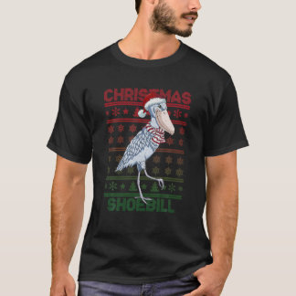 T-shirt Shoebill Santa Hat Ugly Sweer Noël Bird Lov