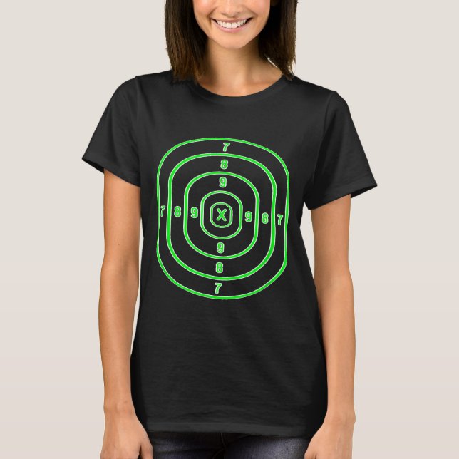 T-shirt Shooting Range Target Practice Sheet Green Bullsey (Devant)