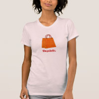 Shopaholic Orange Shopping Bag Fashionista Tee