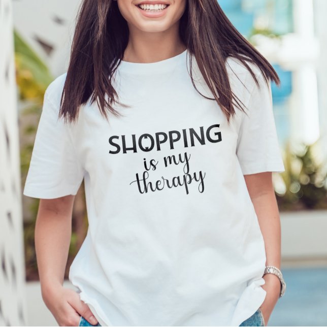 T-shirt Shopping Is My Therapy Design Shopper Addict (Créateur téléchargé)