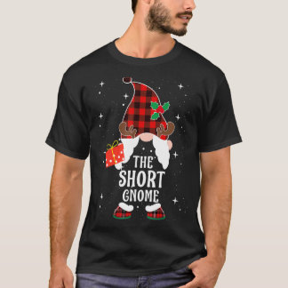T-shirt Short Gnome Buffalo Plaid Matching Family Christma