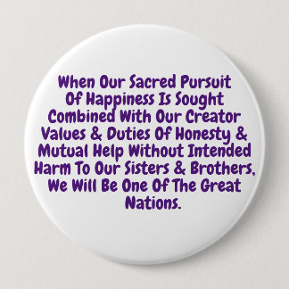 T-Shirt Short Reminder To Live Our Sacred Values 4 Inch Round Button
