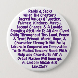 T-Shirt Short Reminder To Live Our Sacred Values 4 Inch Round Button