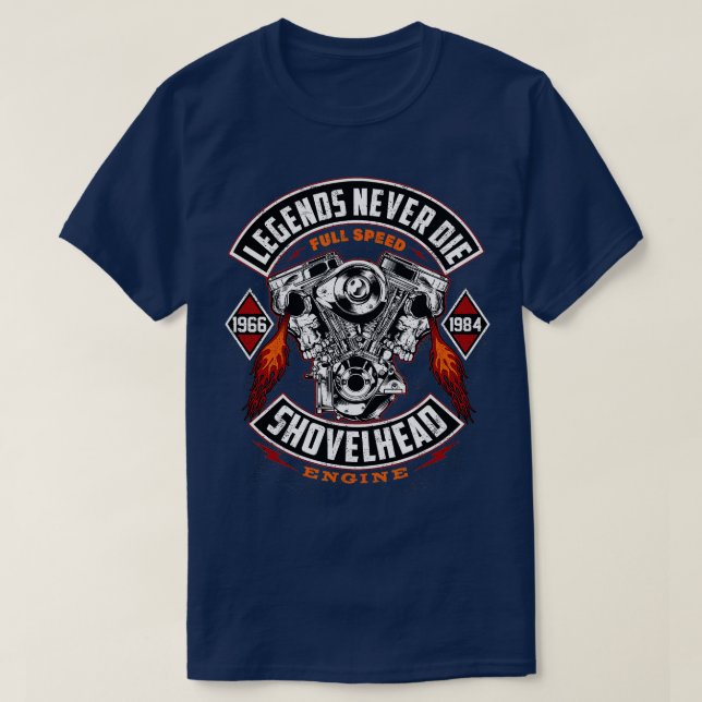 T-shirt SHOVELHEAD 19661984 MOOR Motos Oldschool Cho (Design devant)