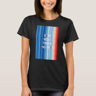 T-shirt ShowYourStripes u2013 SAVE BEES TREES AND SEAS Glo